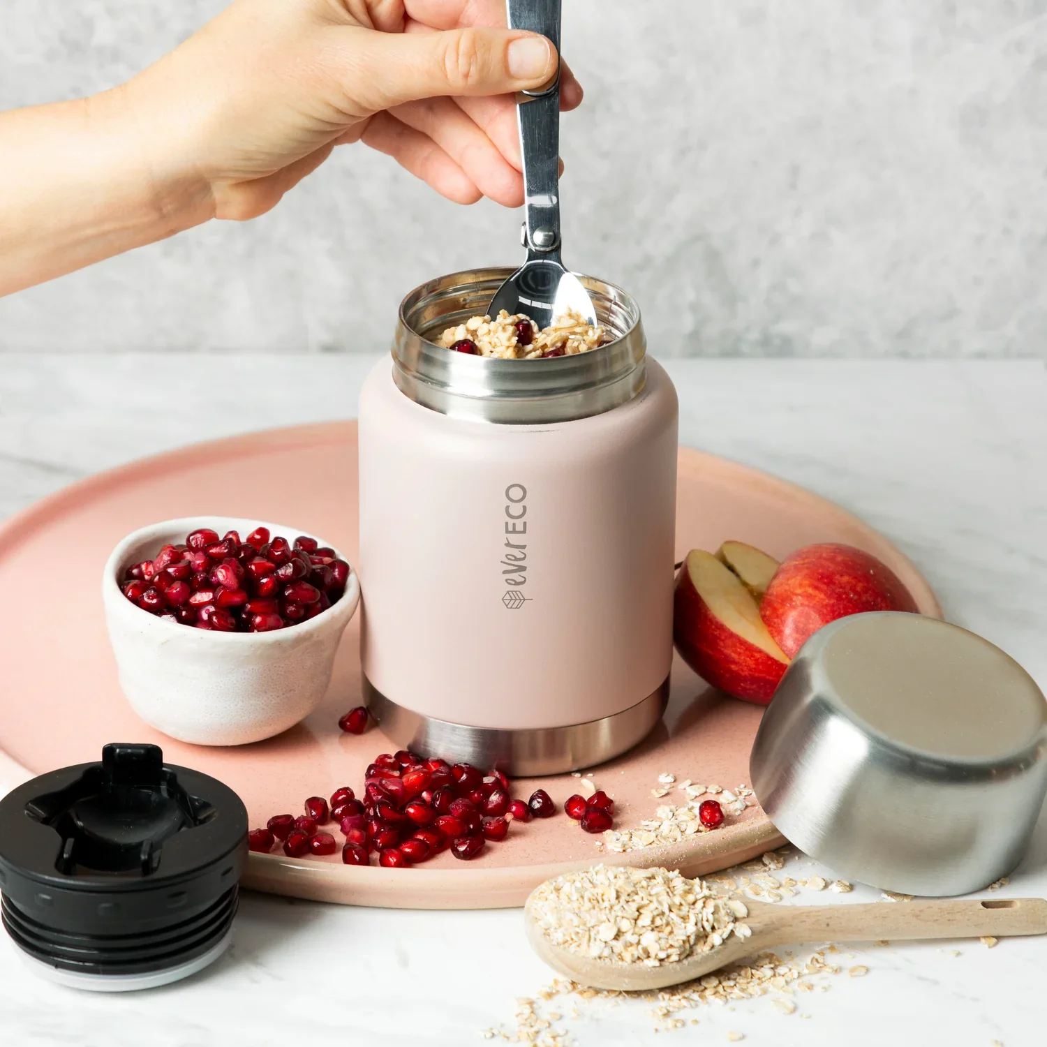 Ever Eco Insulated Food Jar 500ml Or 800ml, Rose