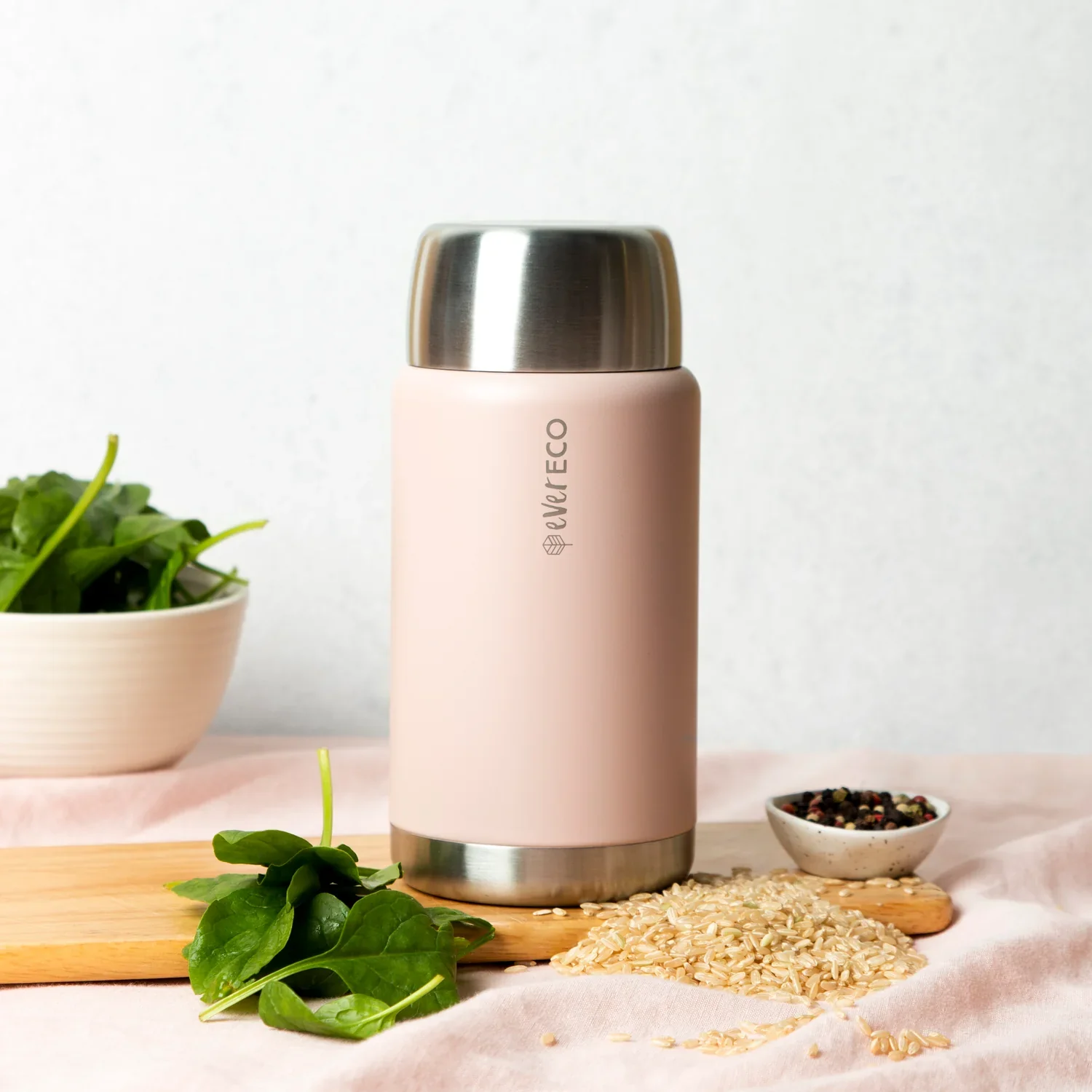 Ever Eco Insulated Food Jar 500ml Or 800ml, Rose - Image 3