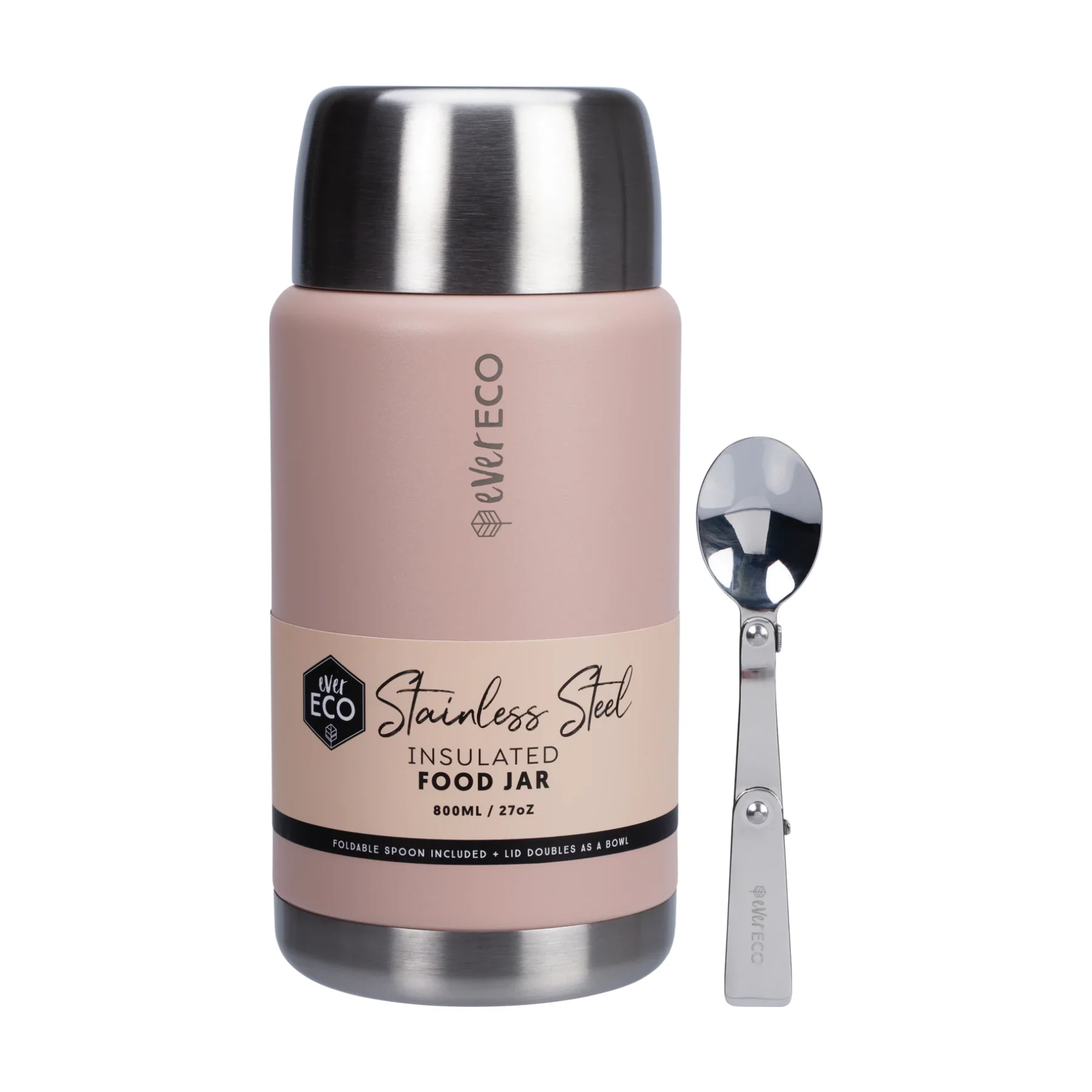 Ever Eco Insulated Food Jar 500ml Or 800ml, Rose - Image 4