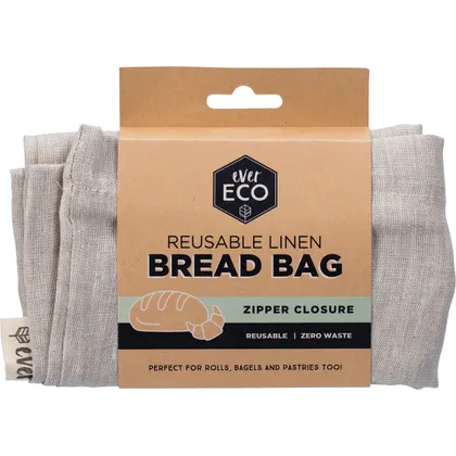 Ever Eco Reusable Linen Bread Bag, Unbleached & Undyed - Image 6