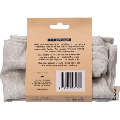 Ever Eco Reusable Linen Bread Bag, Unbleached & Undyed - Image 7