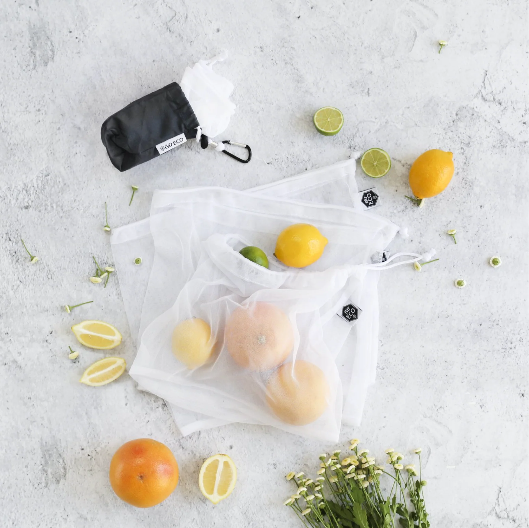 Ever Eco Produce Bags 4 Pack Large, Reusable Recycled rPET Mesh - Image 3