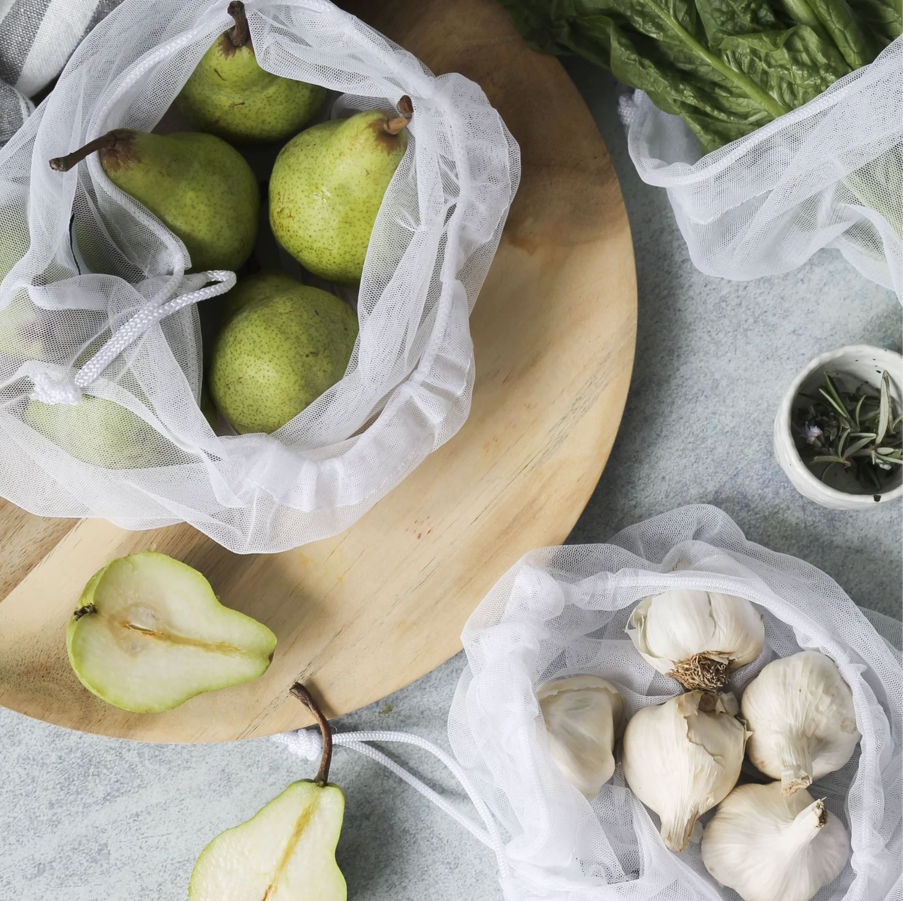 Ever Eco Produce Bags 4 Pack Large, Reusable Recycled rPET Mesh - Image 4