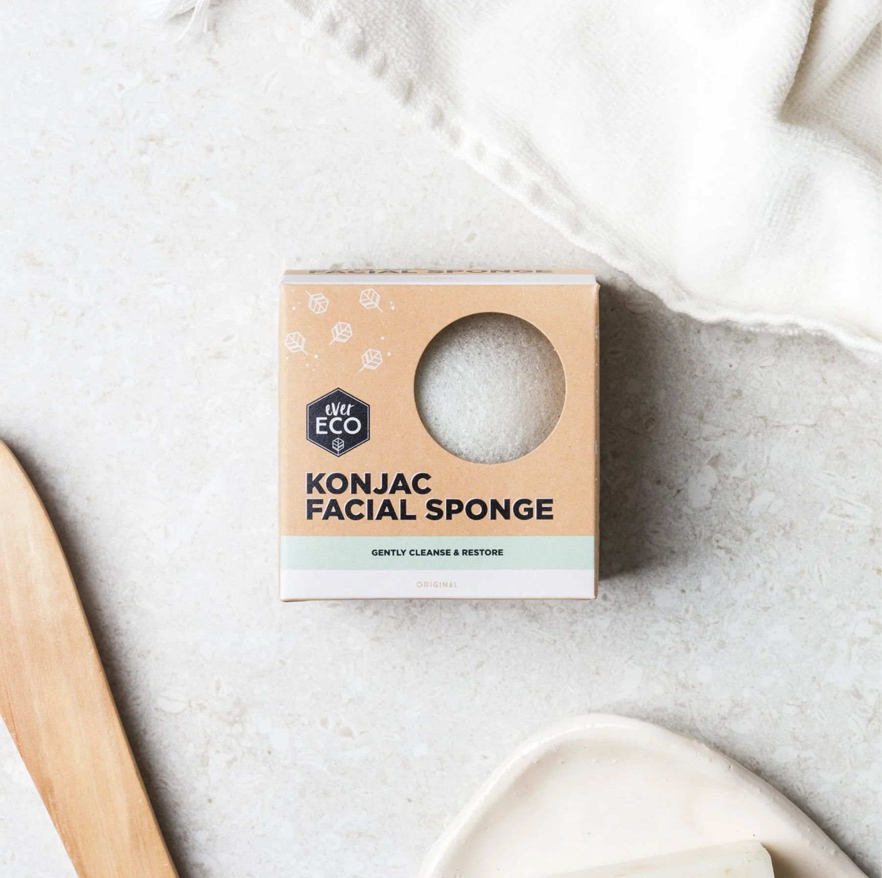 Ever Eco Reusable Konjac Facial Sponge, Original Charcoal Or Turmeric
