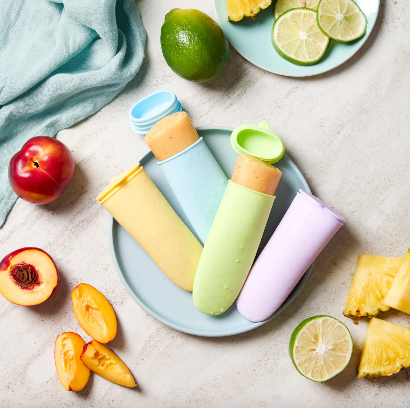 Ever Eco Silicone Popsicle Moulds Set Of 4, With Lids Attached - Image 2