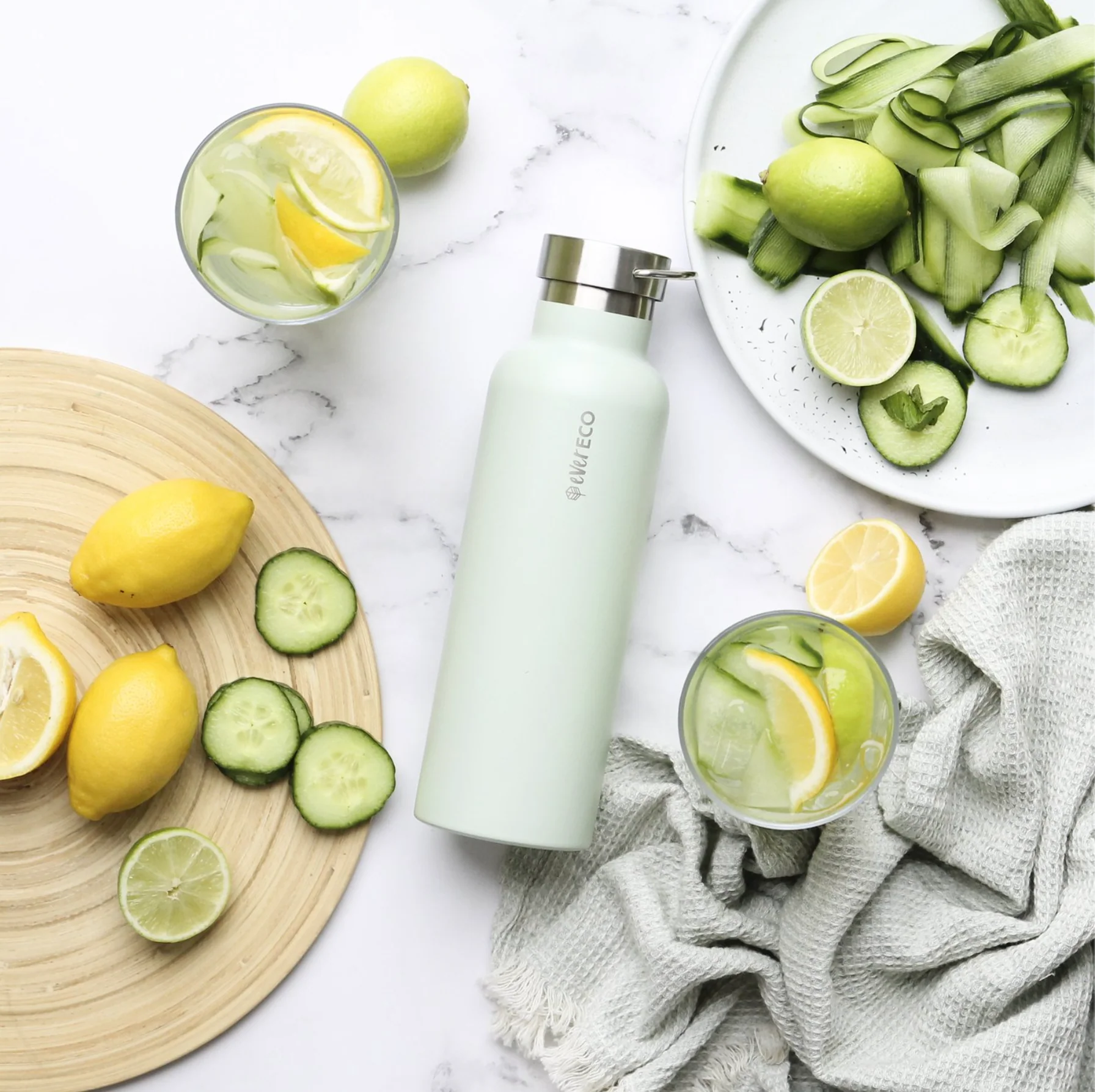 Ever Eco Stainless Steel Bottle 750ml, Sage - Image 2