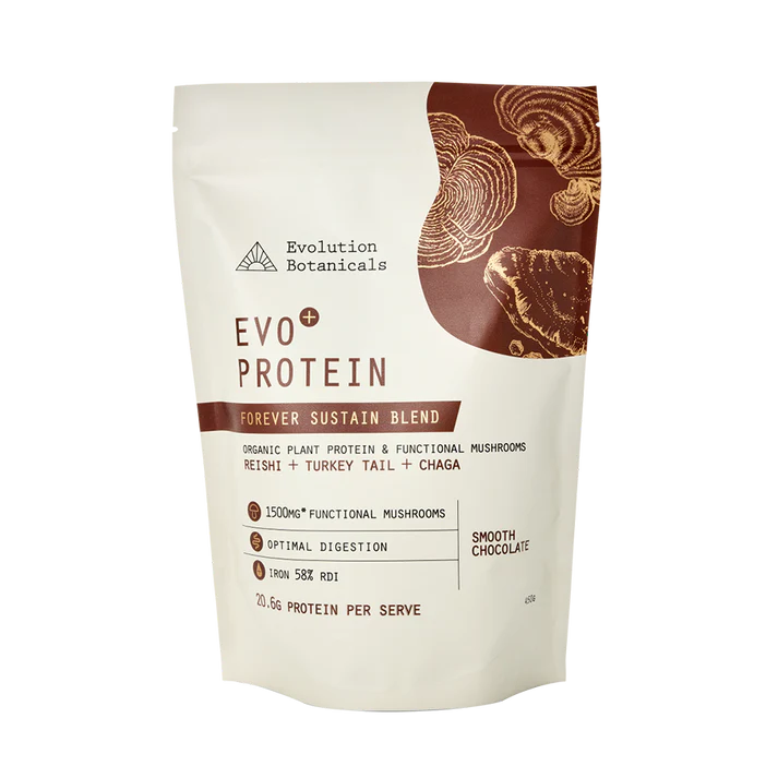 Evolution Botanicals Organic EVO+ Protein 450g, Forever Sustain Blend Smooth Chocolate
