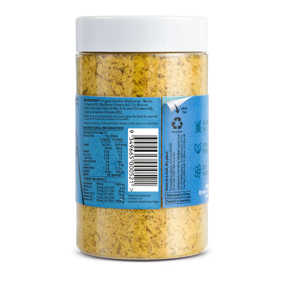 Extraordinary Foods Pimp My Salad Nutritional Yeast Sprinkles 95g, Vegan & Gluten Free - Image 2