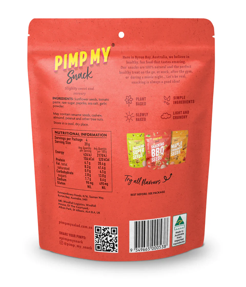 Extraordinary Foods Pimp My Salad Snacking BBQ Seeds 80g, Vegan & Gluten Free - Image 4