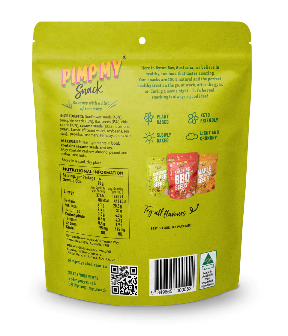 Extraordinary Foods Pimp My Salad Snacking Super Seeds 80g, Vegan & Gluten Free - Image 4