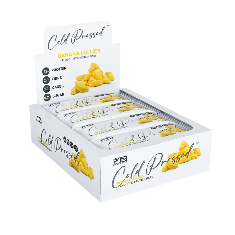 Fibre Boost Cold Pressed Protein Bar Single or Box of 12, Banana Lollies Flavour - Image 2