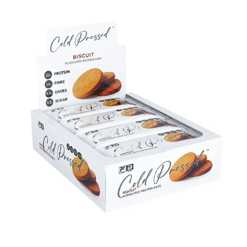 Fibre Boost Cold Pressed Protein Bar Single or Box of 12, Biscuit Flavour - Image 2