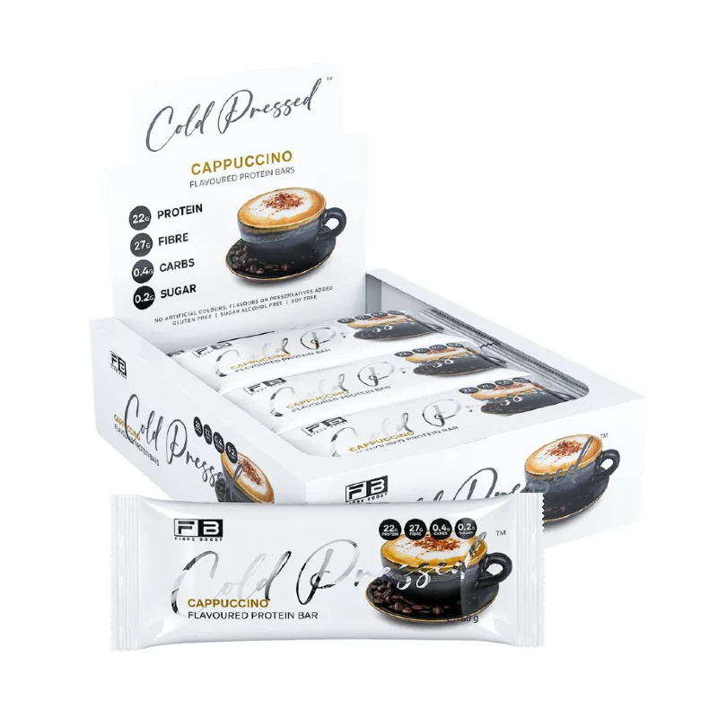 Fibre Boost Cold Pressed Protein Bar Single or Box of 12, Cappuccino Flavour - Image 2