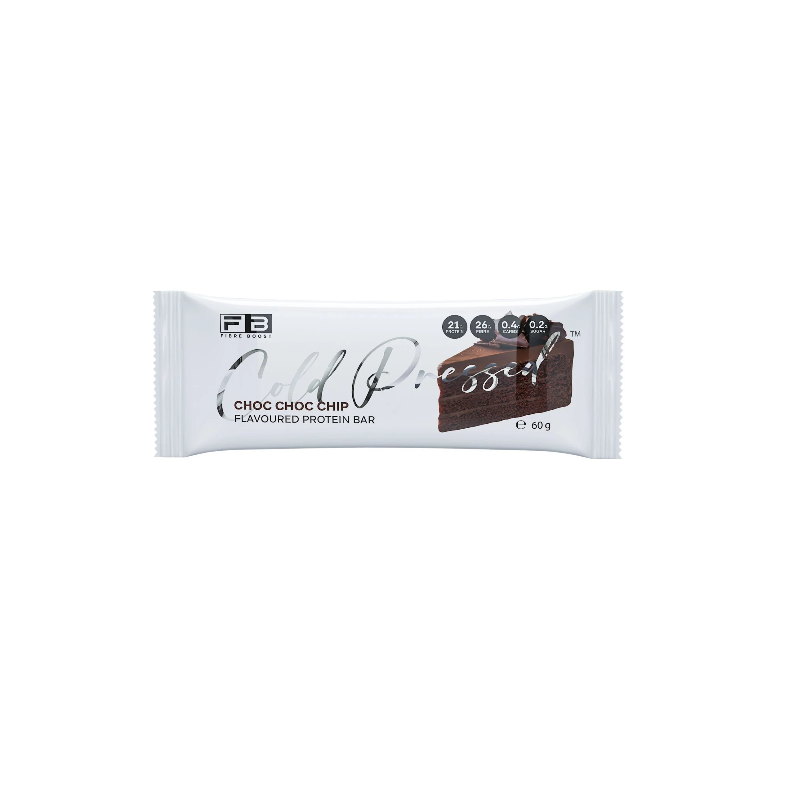 Fibre Boost Cold Pressed Protein Bar Single or Box of 12, Choc Choc Chip Flavour