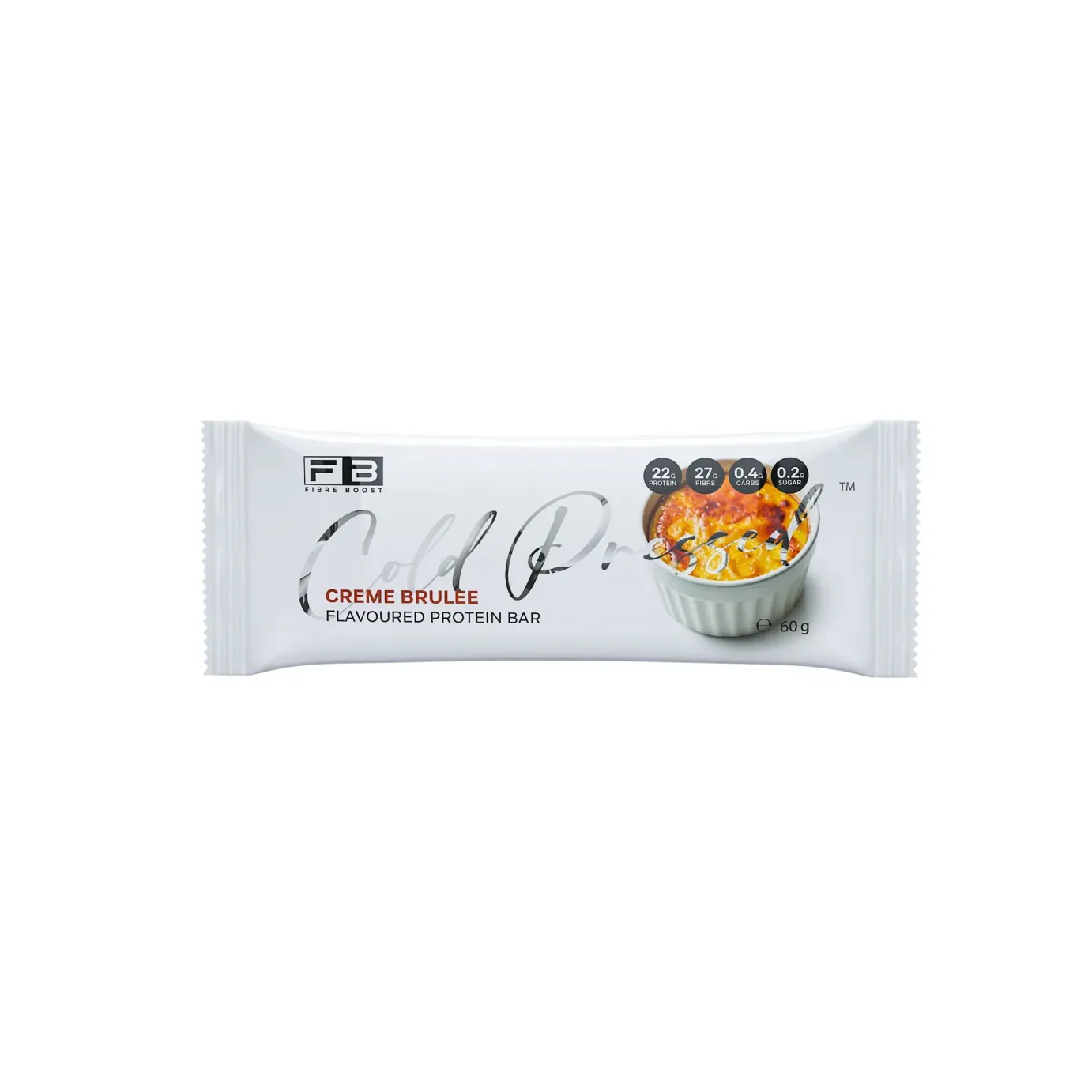 Fibre Boost Cold Pressed Protein Bar Single or Box of 12, Creme Brulee Flavour