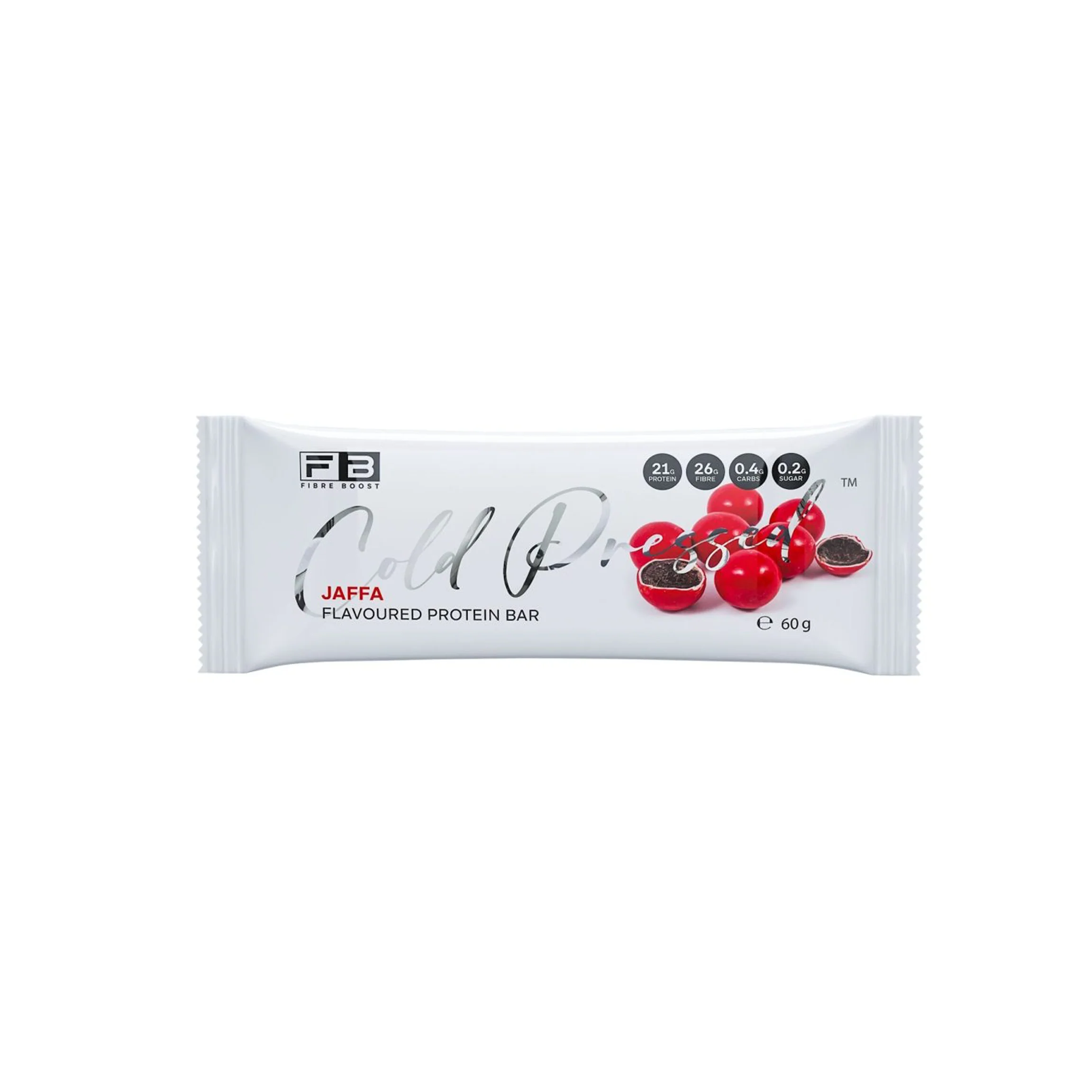 Fibre Boost Cold Pressed Protein Bar Single or Box of 12, Jaffa Flavour