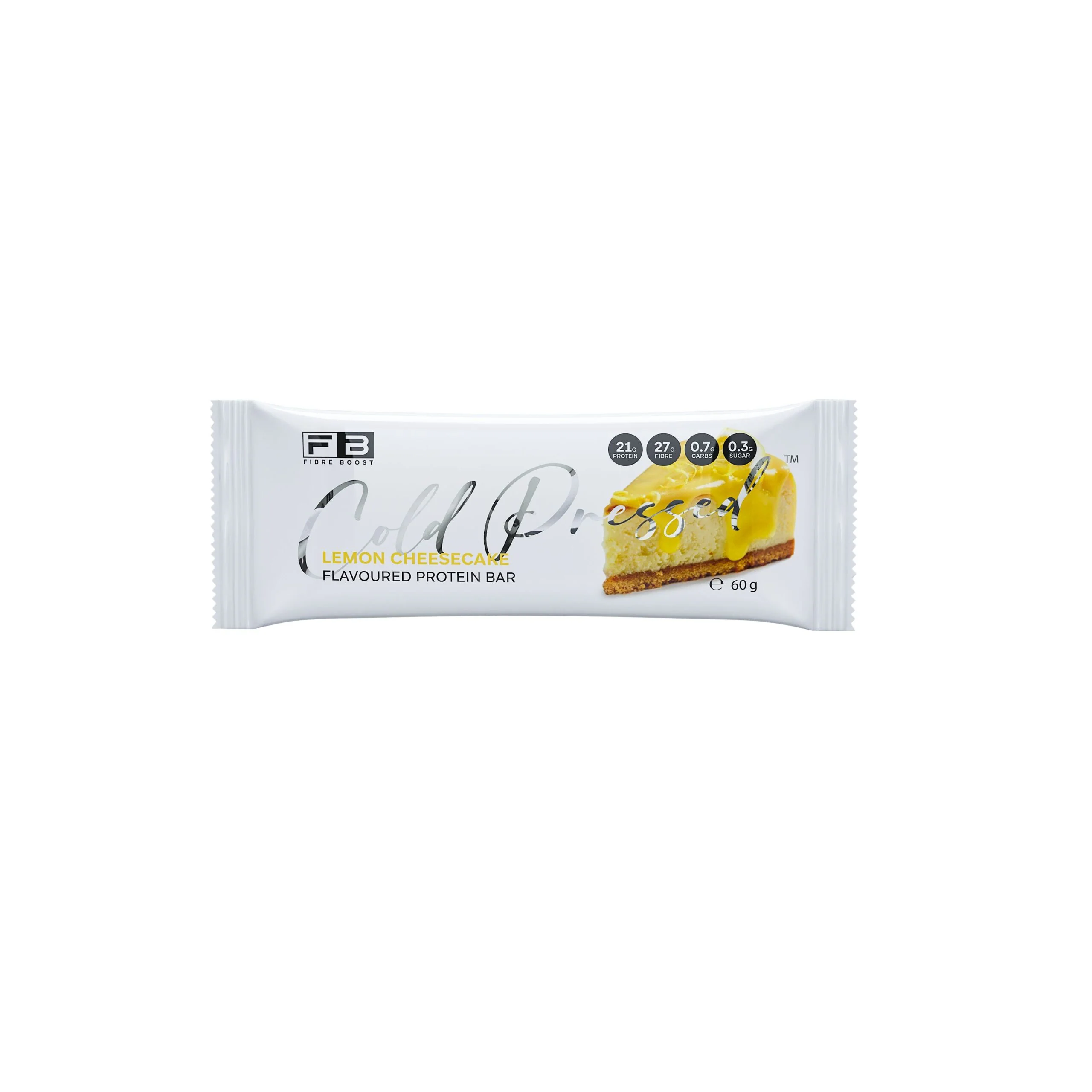 Fibre Boost Cold Pressed Protein Bar Single or Box of 12, Lemon Cheesecake Flavour