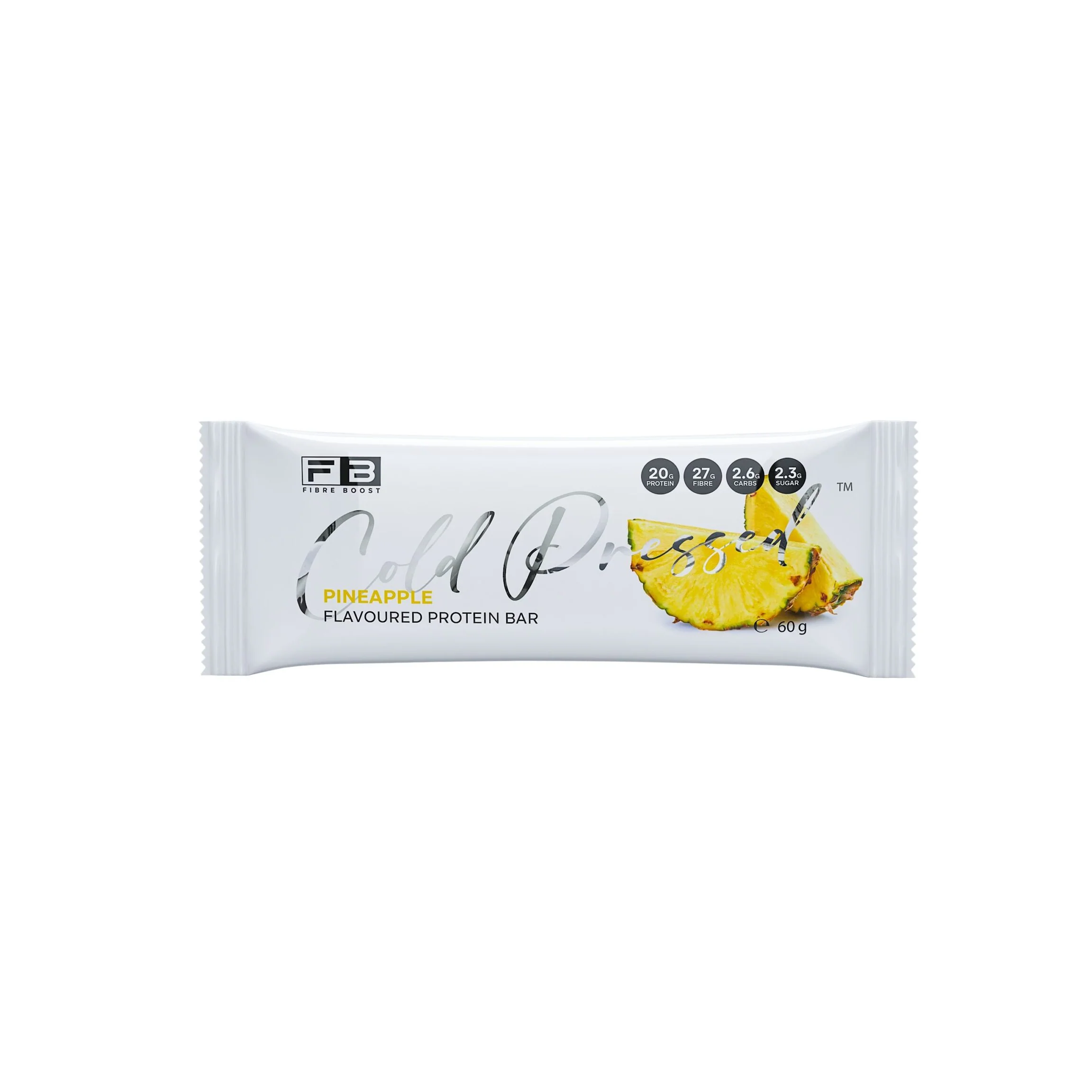 Fibre Boost Cold Pressed Protein Bar Single or Box of 12, Pineapple Flavour