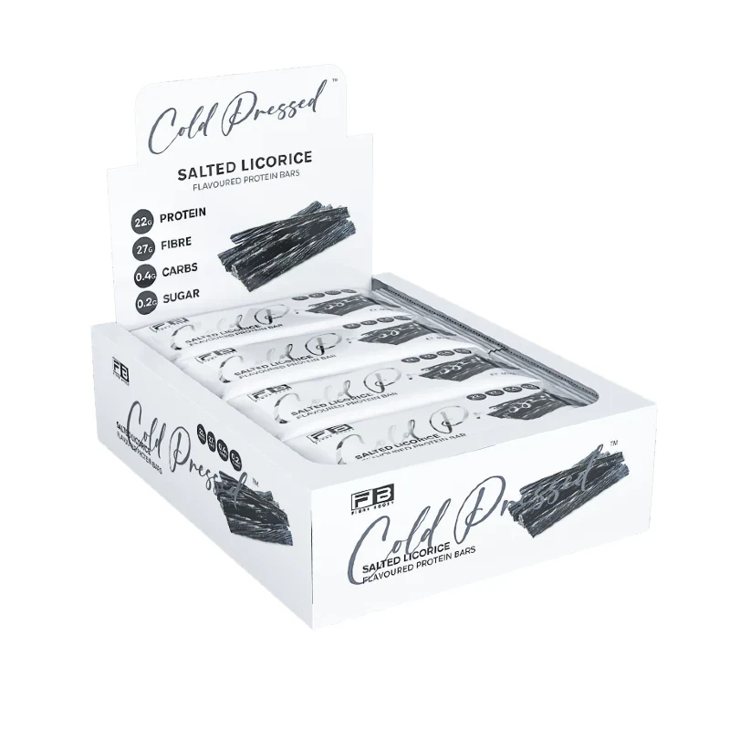 Fibre Boost Cold Pressed Protein Bar Single or Box of 12, Salted Licorice Flavour - Image 2