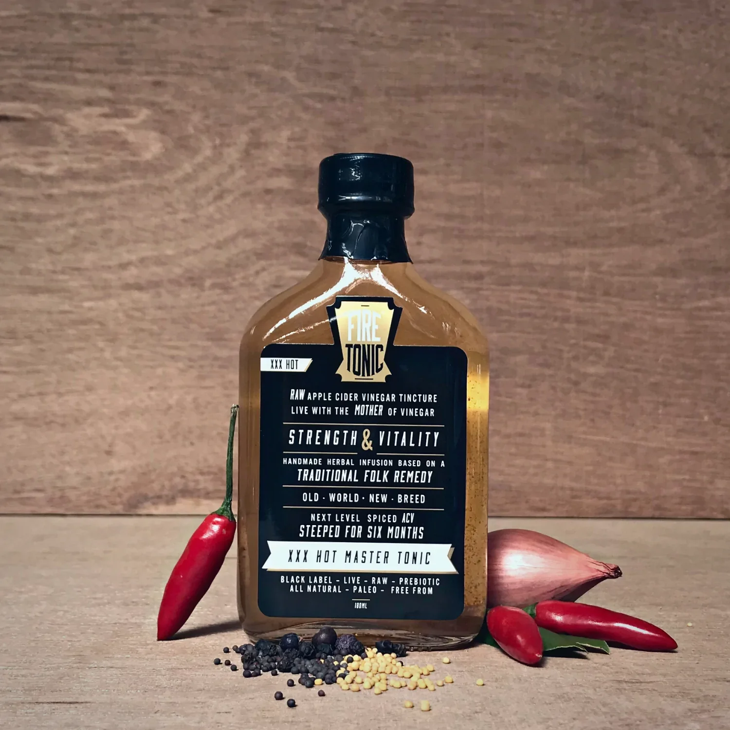 Fire Tonic Black Label 180ml, Extra Hot {Strength & Vitality} - Image 2