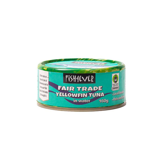 Fish 4 Ever Fair Trade Yellowfin Tuna In Water 160g, Pole & Line Caught
