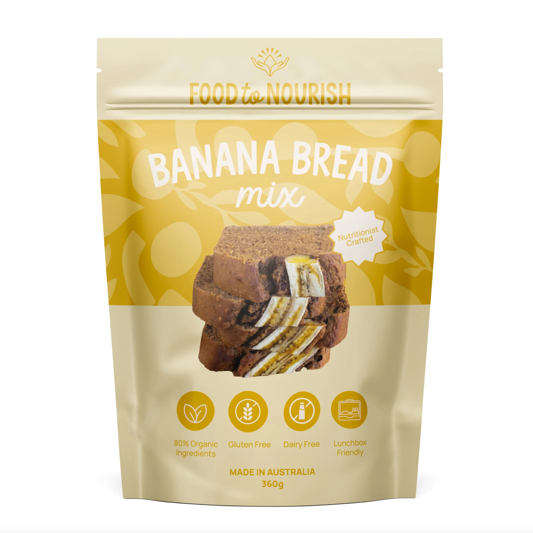 Food To Nourish Baking Mix 360g, Banana Bread Mix