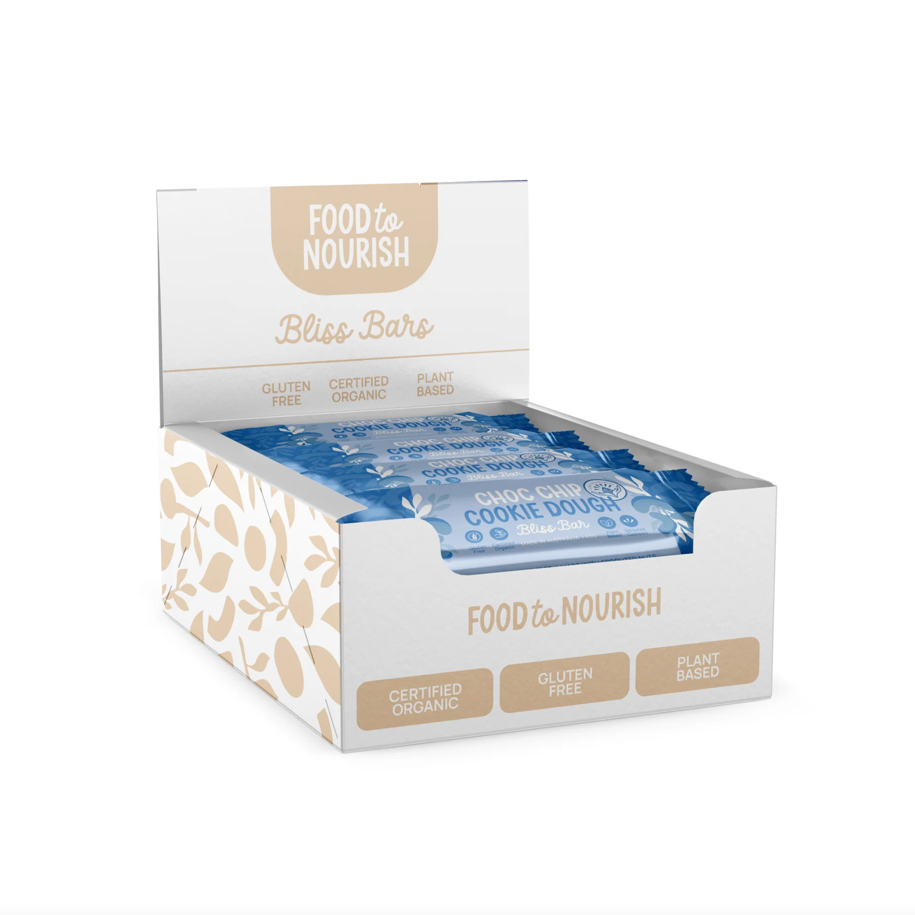 Food To Nourish Bliss Bar 40g Or Box of 12, Choc Chip Cookie Dough - Image 2