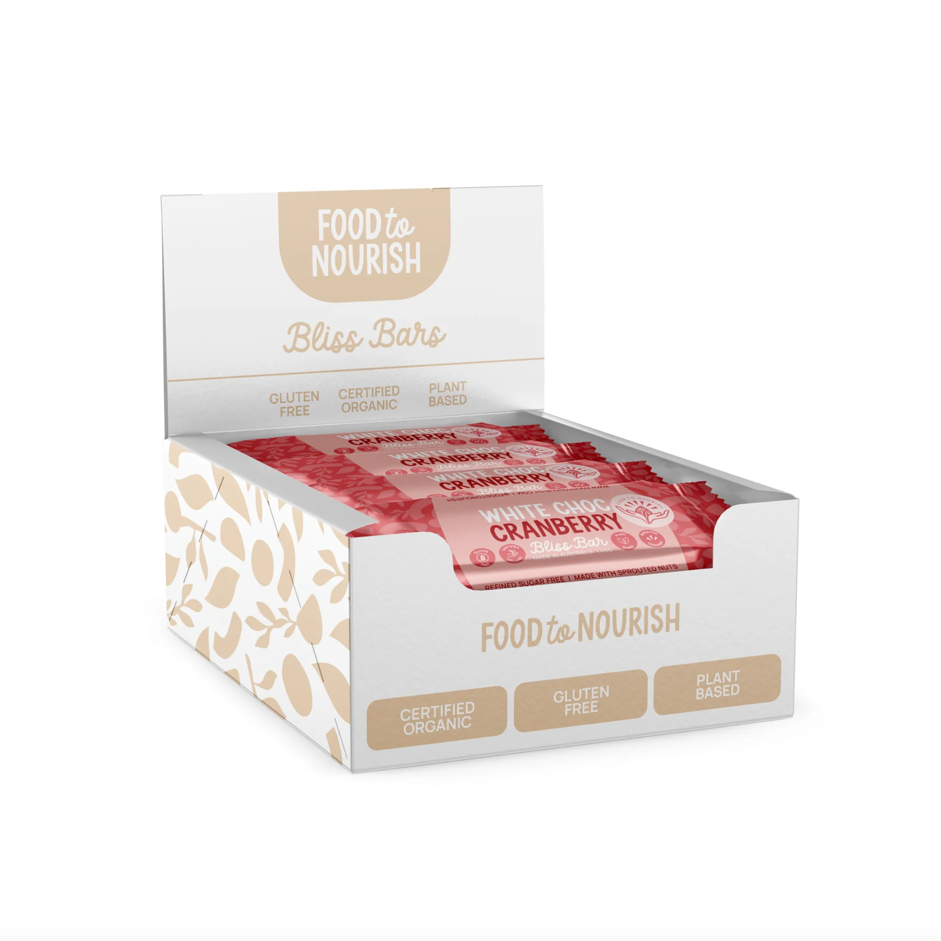 Food To Nourish Bliss Bar 40g Or Box of 12, White Choc Cranberry - Image 2