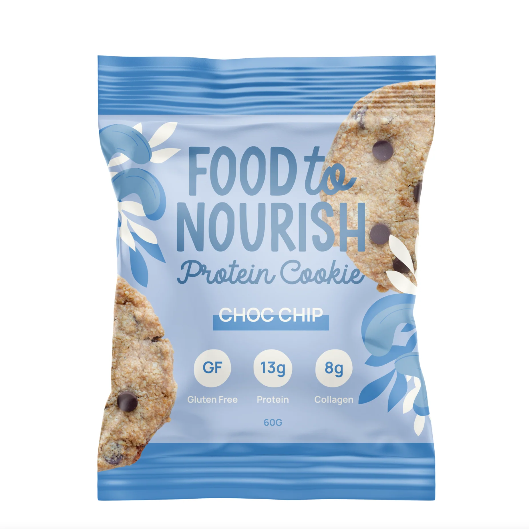 Food To Nourish Protein Cookie 60g Or Box of 12, Choc Chip Flavour
