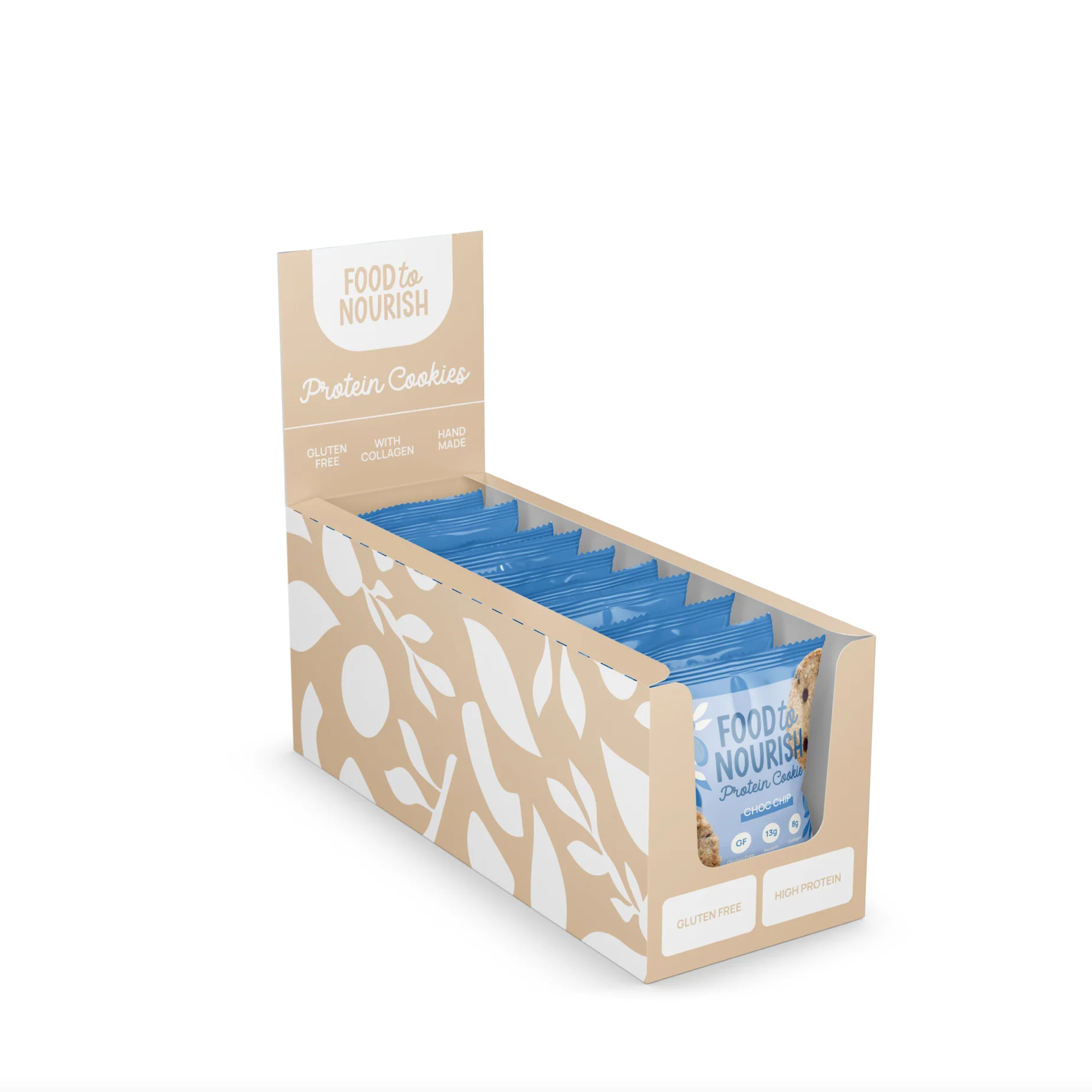 Food To Nourish Protein Cookie 60g Or Box of 12, Choc Chip Flavour - Image 2