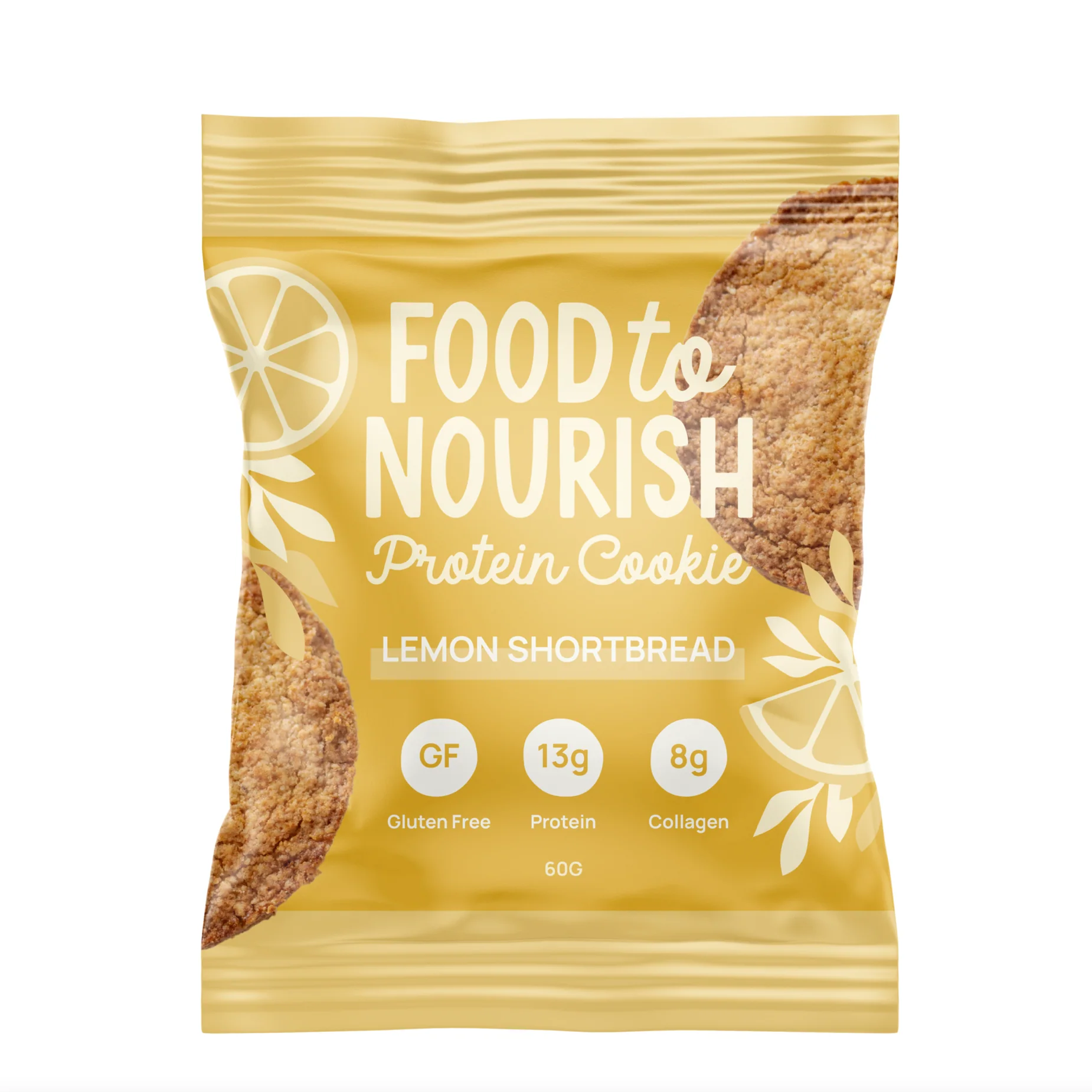 Food To Nourish Protein Cookie 60g Or Box of 12, Lemon Shortbread Flavour