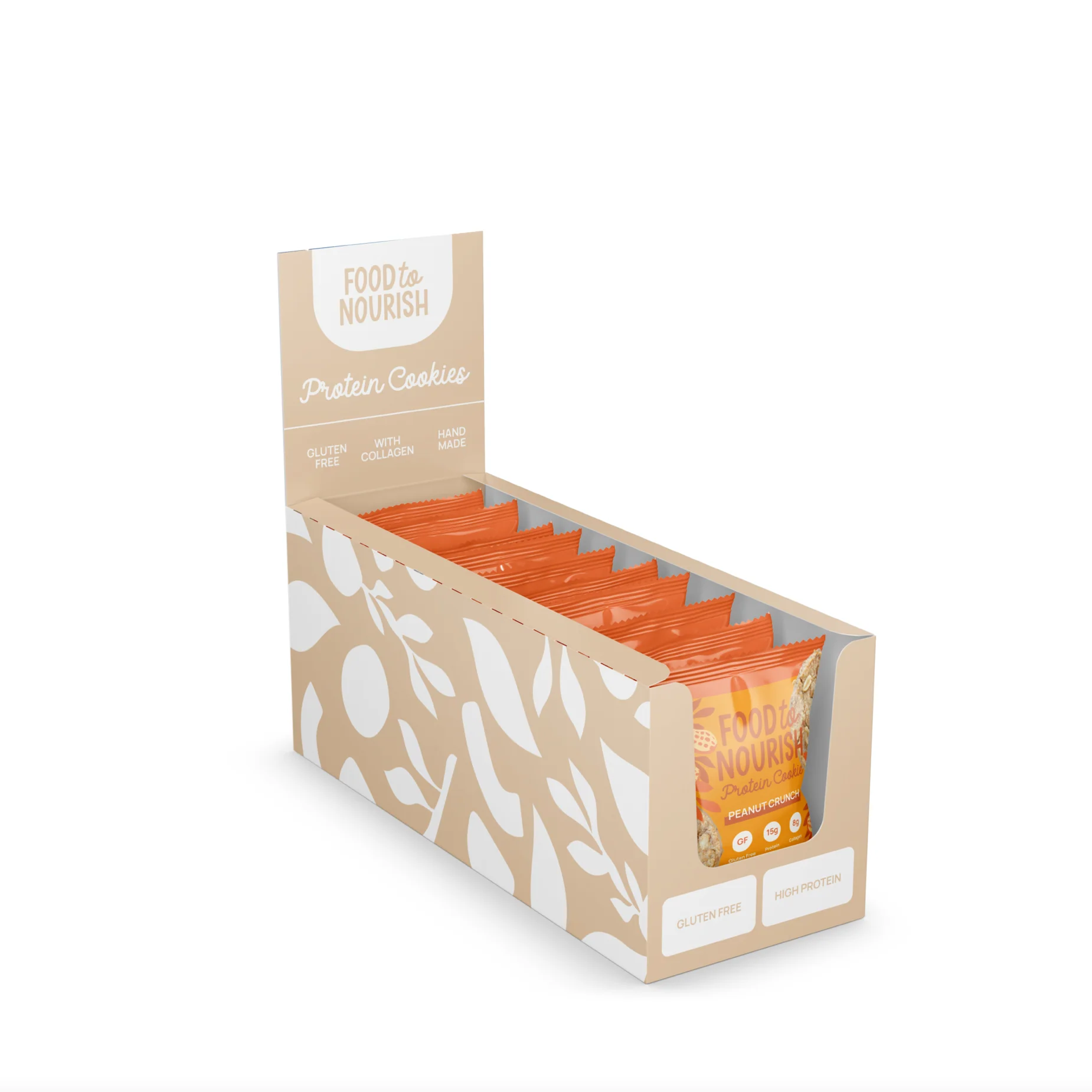 Food To Nourish Protein Cookie 60g Or A Box of 12, Peanut Crunch Flavour - Image 2