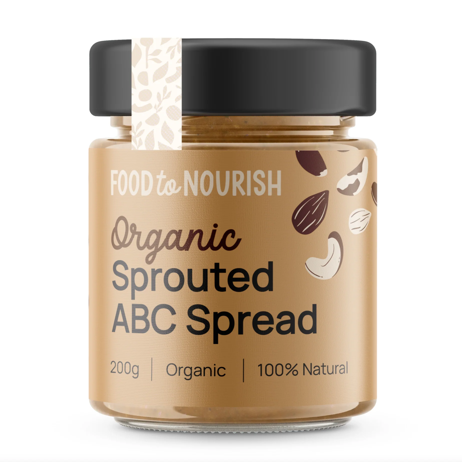 Food To Nourish ABC Sprouted Nut Butter 200g Or 325g, With Almond Cashews & Brazil Nuts