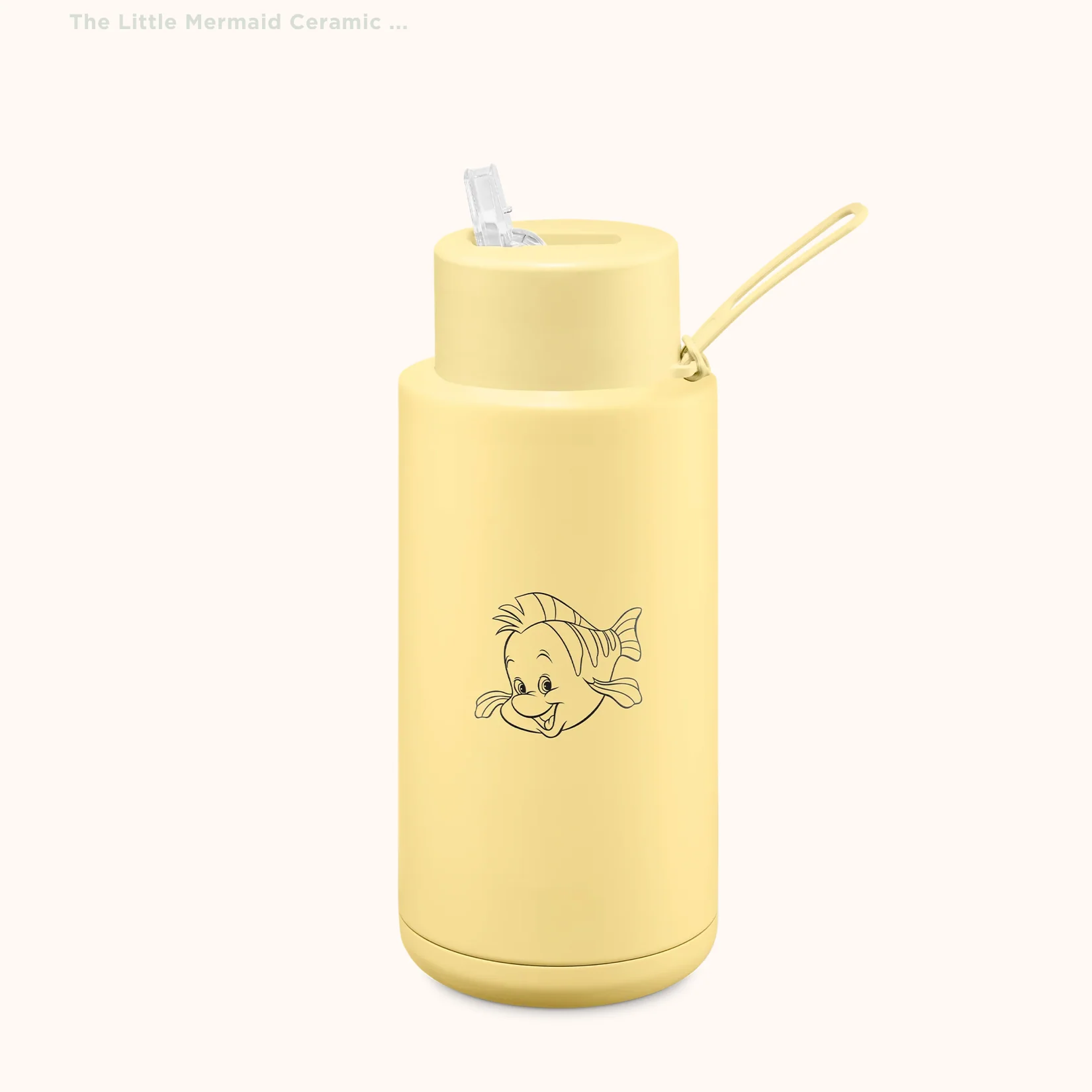 Frank Green Ceramic Reusable Bottle 34oz, Disney© The Little Mermaid Flounder