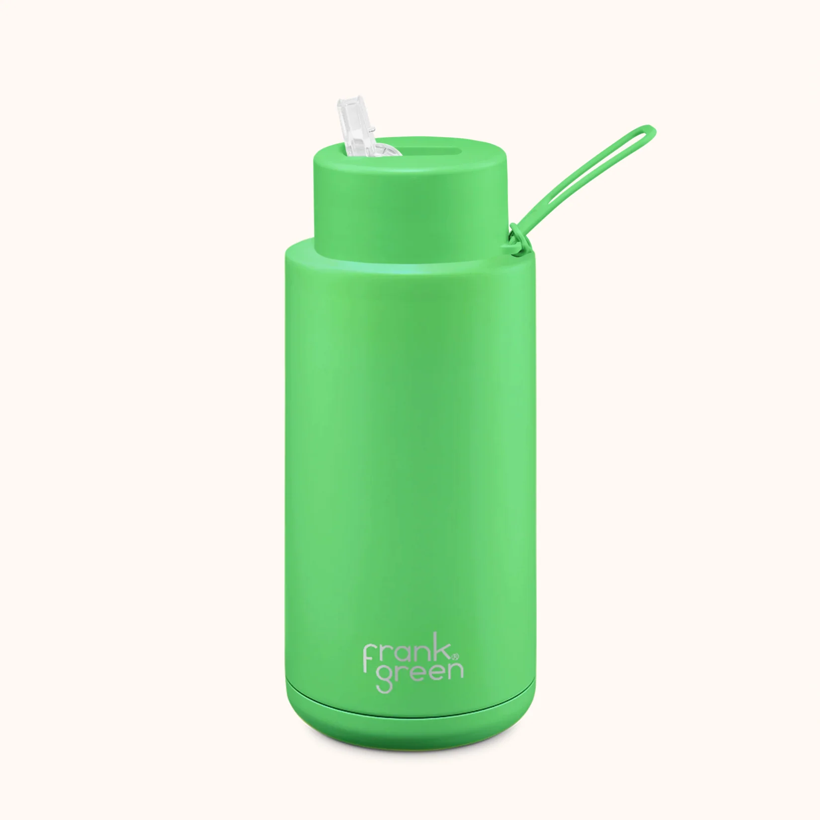 Frank Green Ceramic Reusable Bottle 34oz, Neon Green