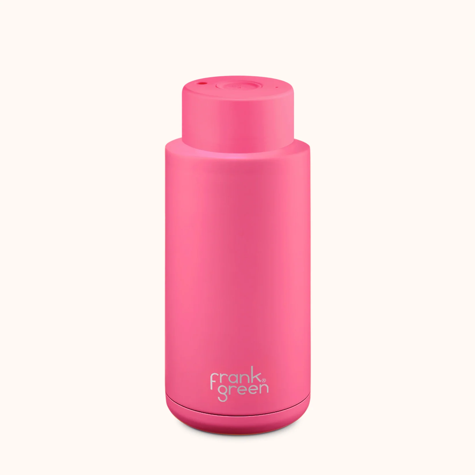 Frank Green Ceramic Reusable Bottle 34oz, Neon Pink - Image 2
