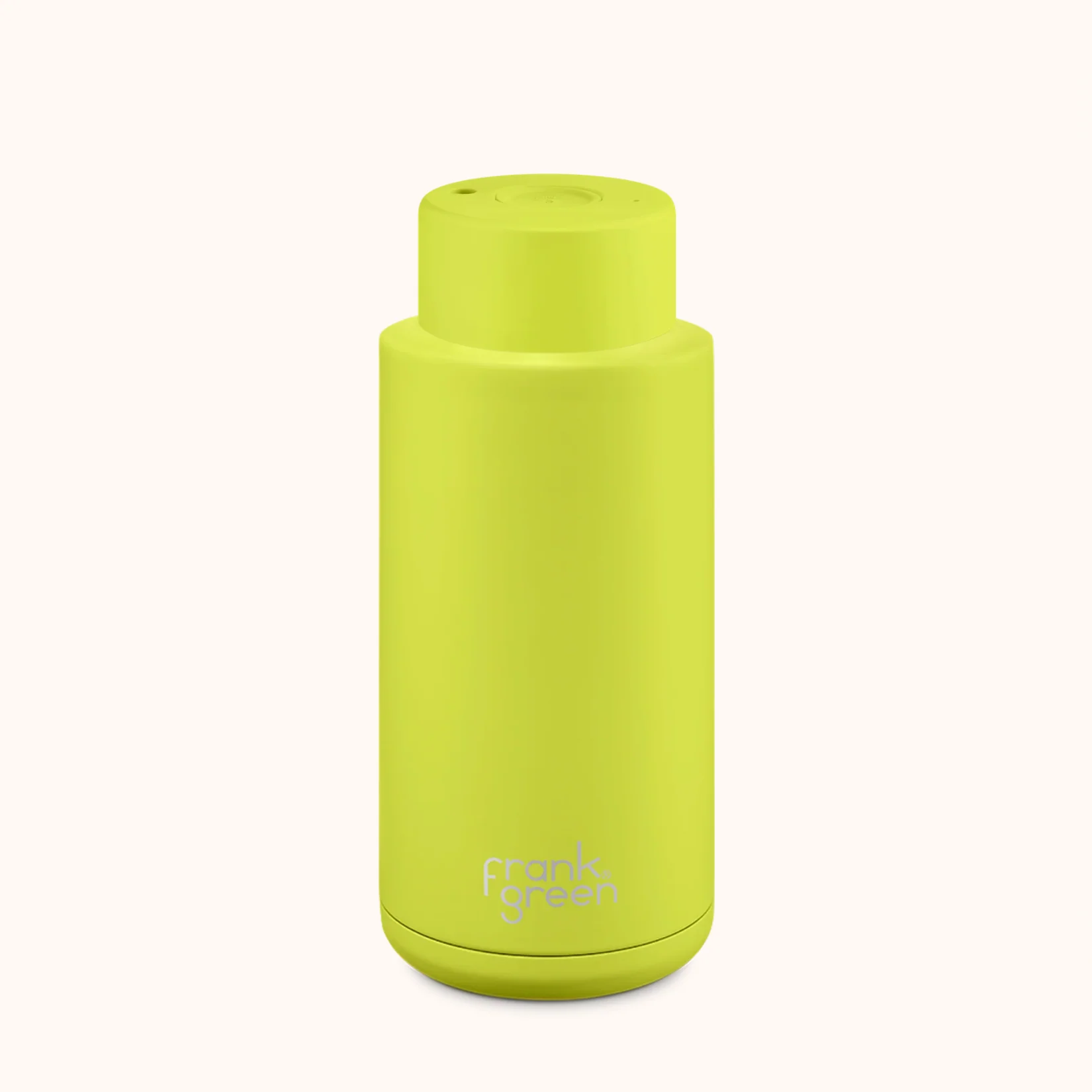 Frank Green Ceramic Reusable Bottle 34oz, Neon Yellow - Image 2