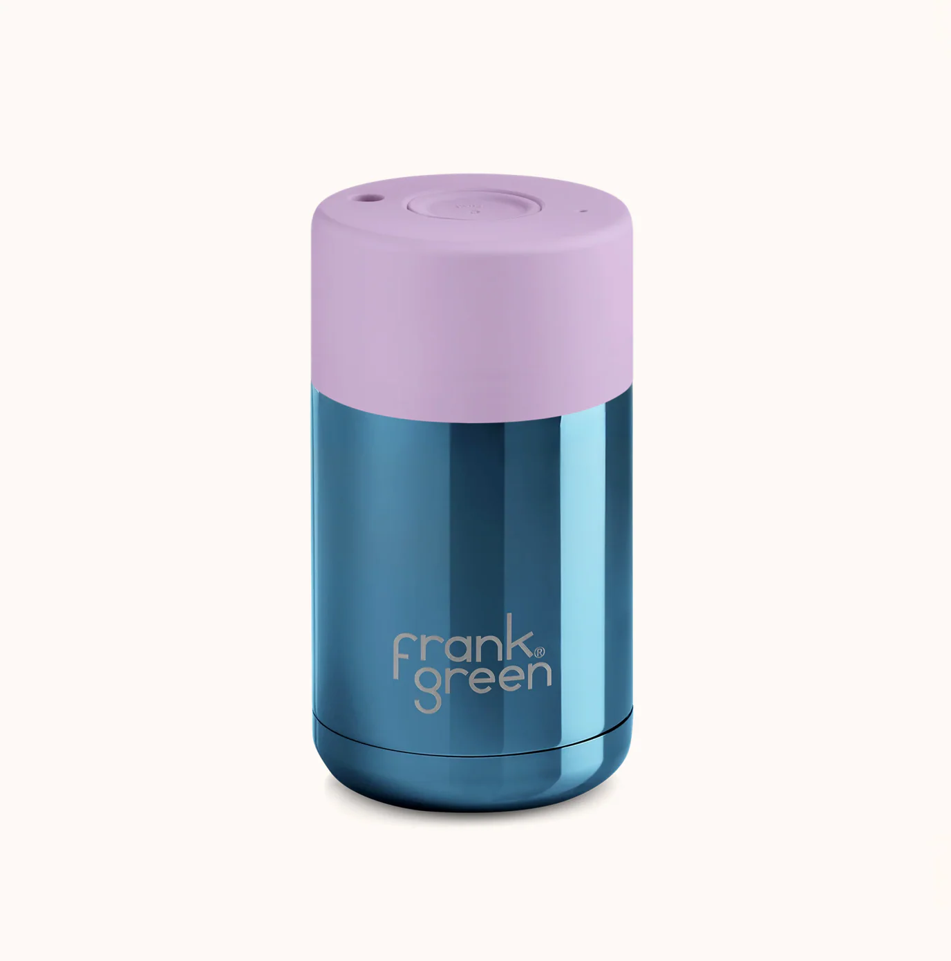 Frank Green Ceramic Reusable Cup Chrome Collection 10oz, Metallic Blue (Push Lid) - Image 7