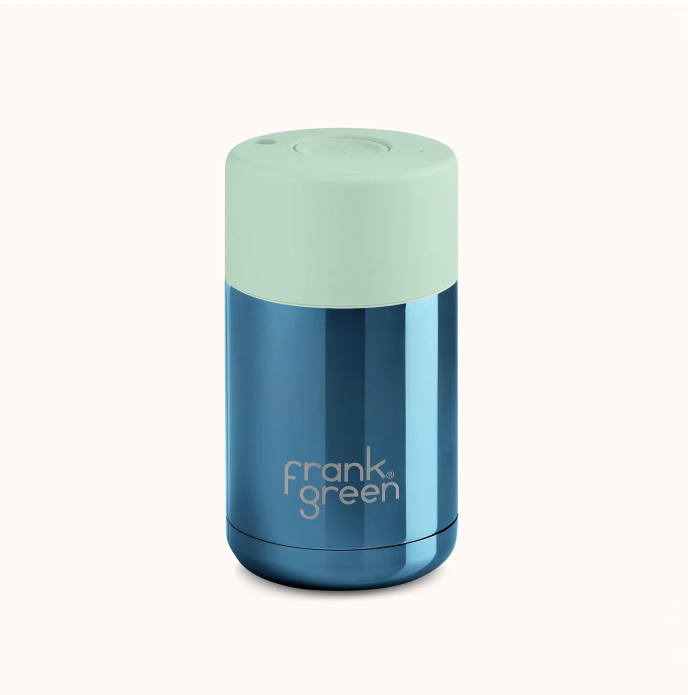 Frank Green Ceramic Reusable Cup Chrome Collection 10oz, Metallic Blue (Push Lid) - Image 8