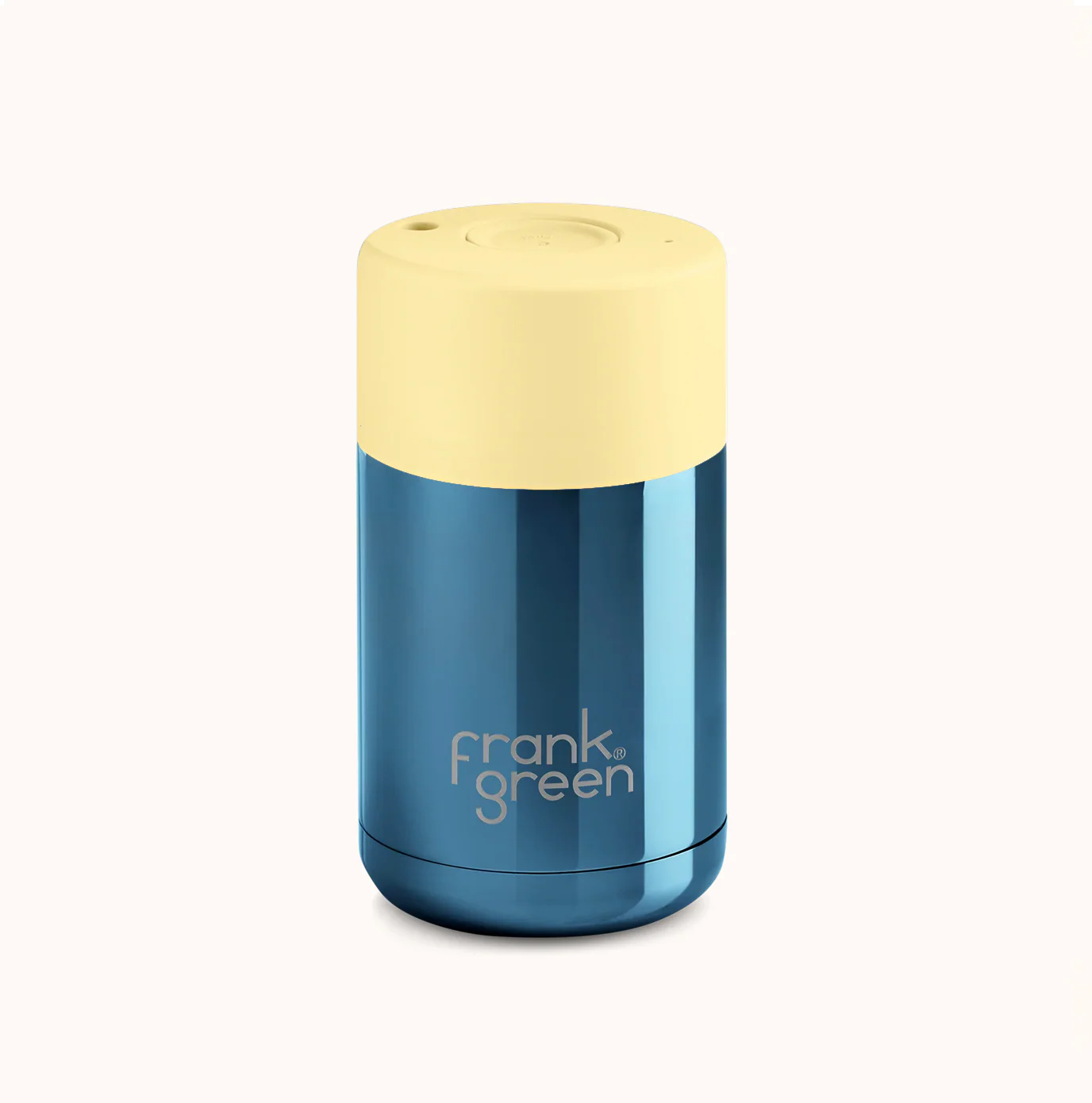 Frank Green Ceramic Reusable Cup Chrome Collection 10oz, Metallic Blue (Push Lid) - Image 9