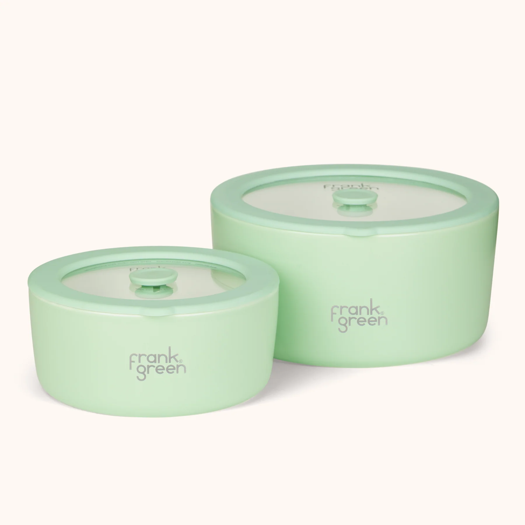 Frank Green Porcelain Bowls With Glass Lids Two Pack 700ml & 1500ml, Mint Gelato - Image 2