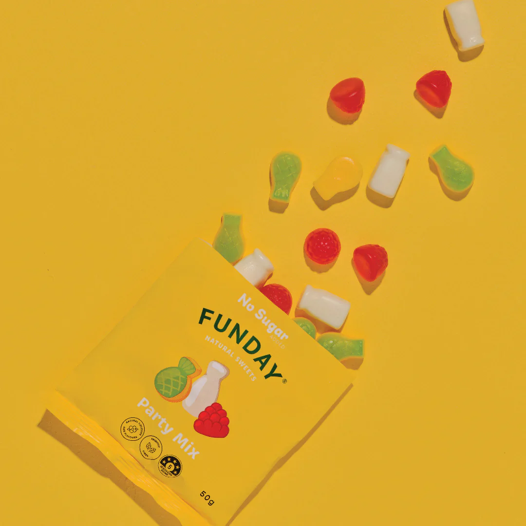 Funday Natural Sweets Party Mix Flavoured Gummies 50g, No Sugar Added - Image 2
