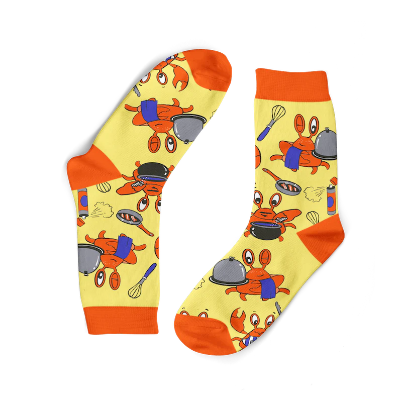 Funky Sock Co Bamboo Socks Single Pair, Crabs In The Kitchen - Image 2