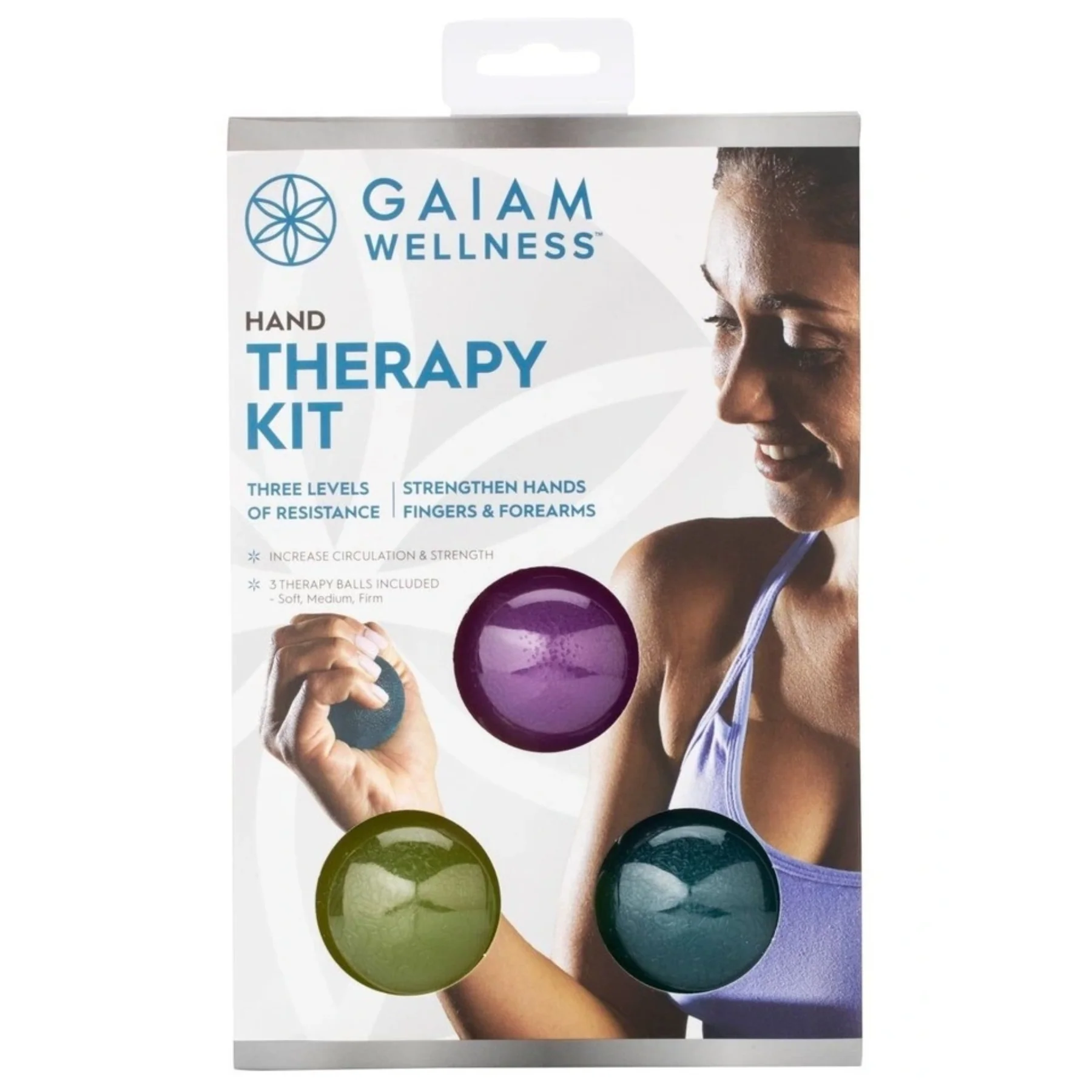 Gaiam Wellness Hand Therapy Kit, Refine Motor Skills & Improve Arm Strength - Image 2