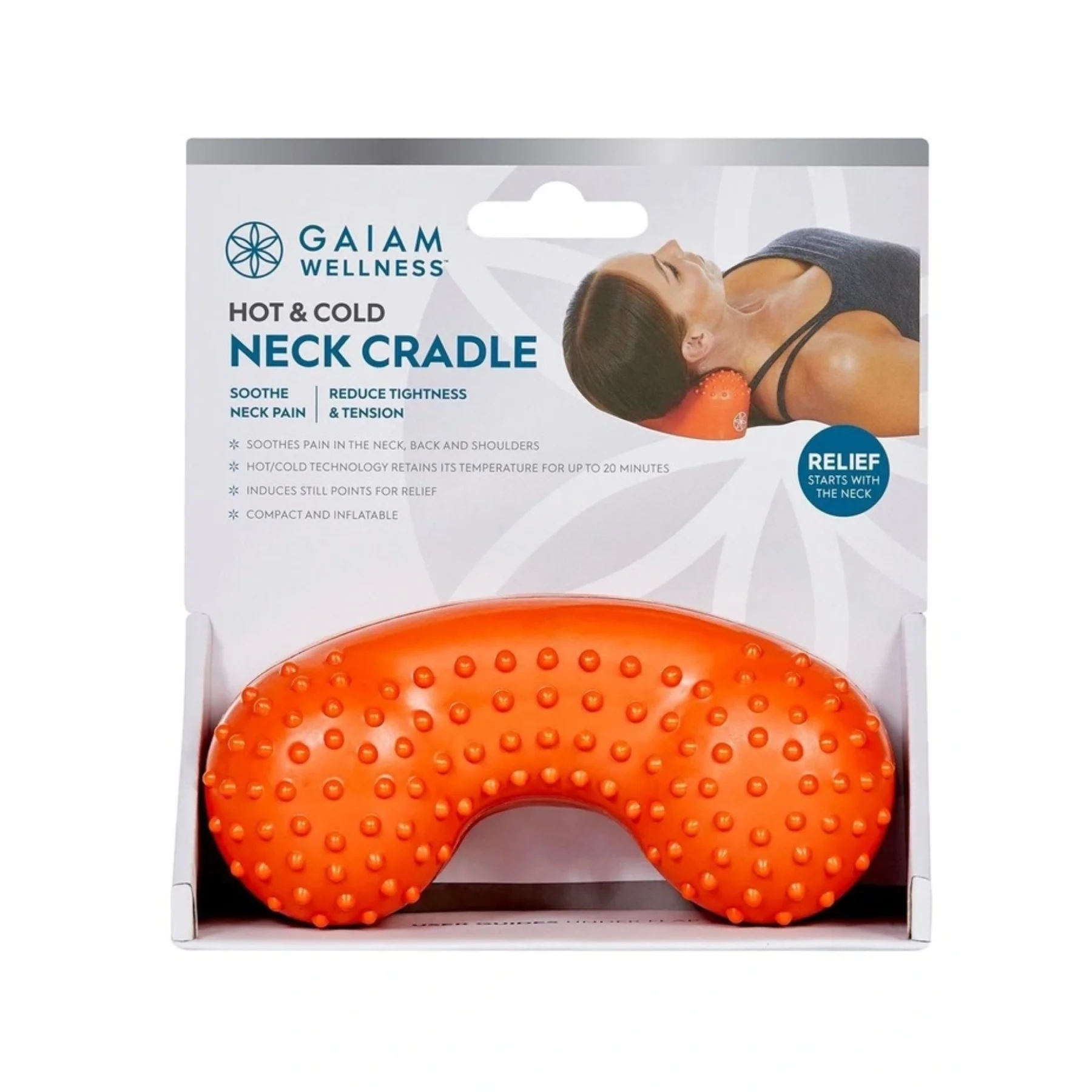Gaiam Wellness Hot & Cold Neck Cradle, Reduce Tightness & Tension - Image 2