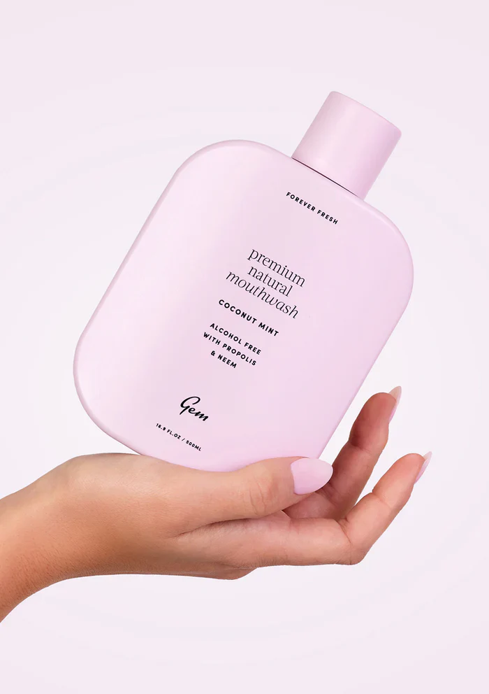 Gem Premium Natural Mouthwash 500mL, Coconut Mint Flavour - Image 3