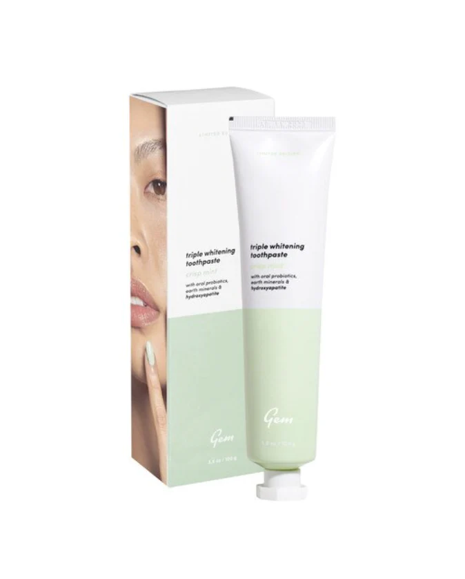 Gem Triple Whitening Toothpaste Crisp Mint 100g, High Performance Whitening - Image 2