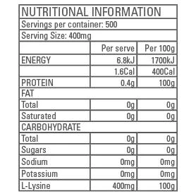 Gen-Tec Nutrition L-Lysine 200g - Image 2