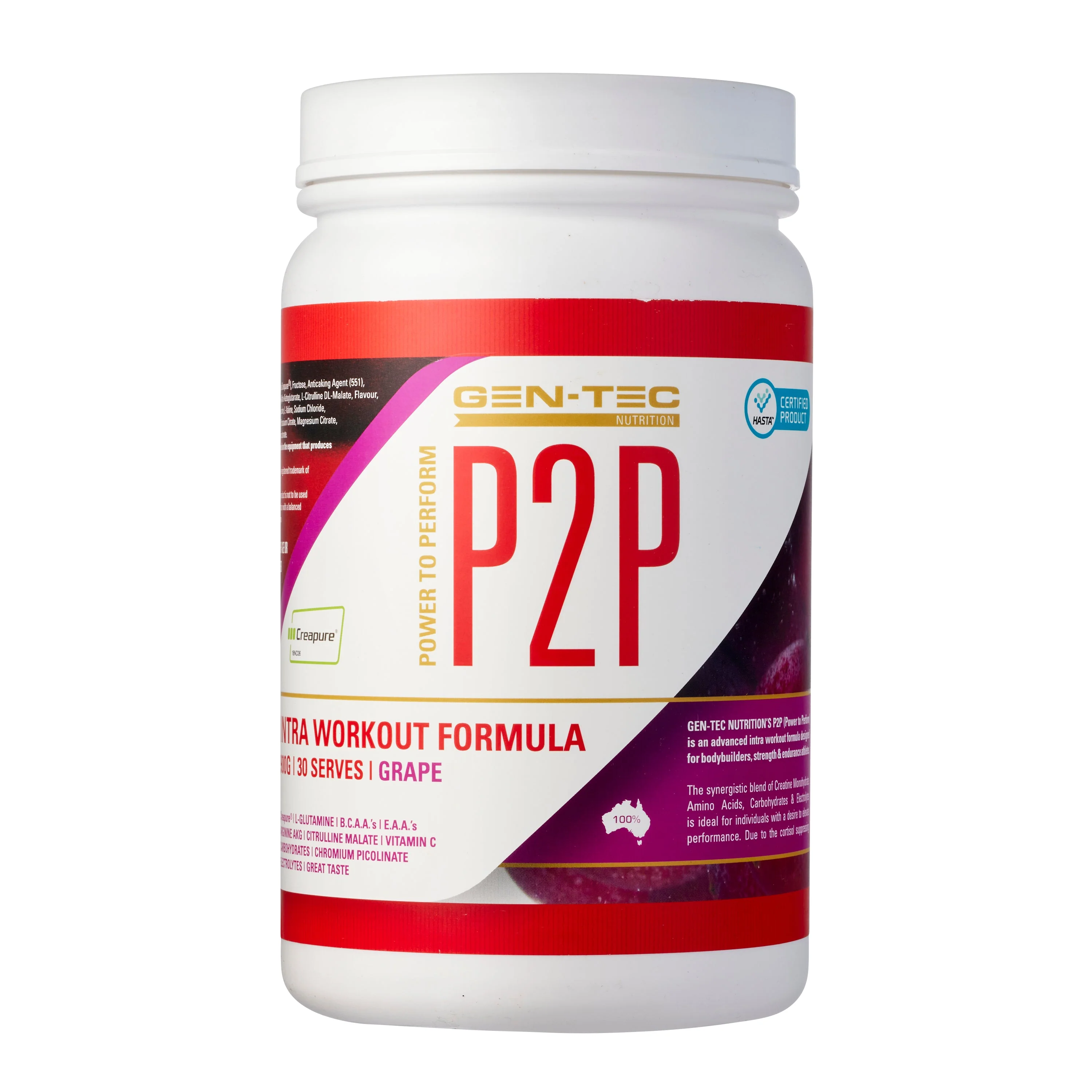 Gen-Tec Nutrition P2P Intra Workout 900g,Grape Flavour