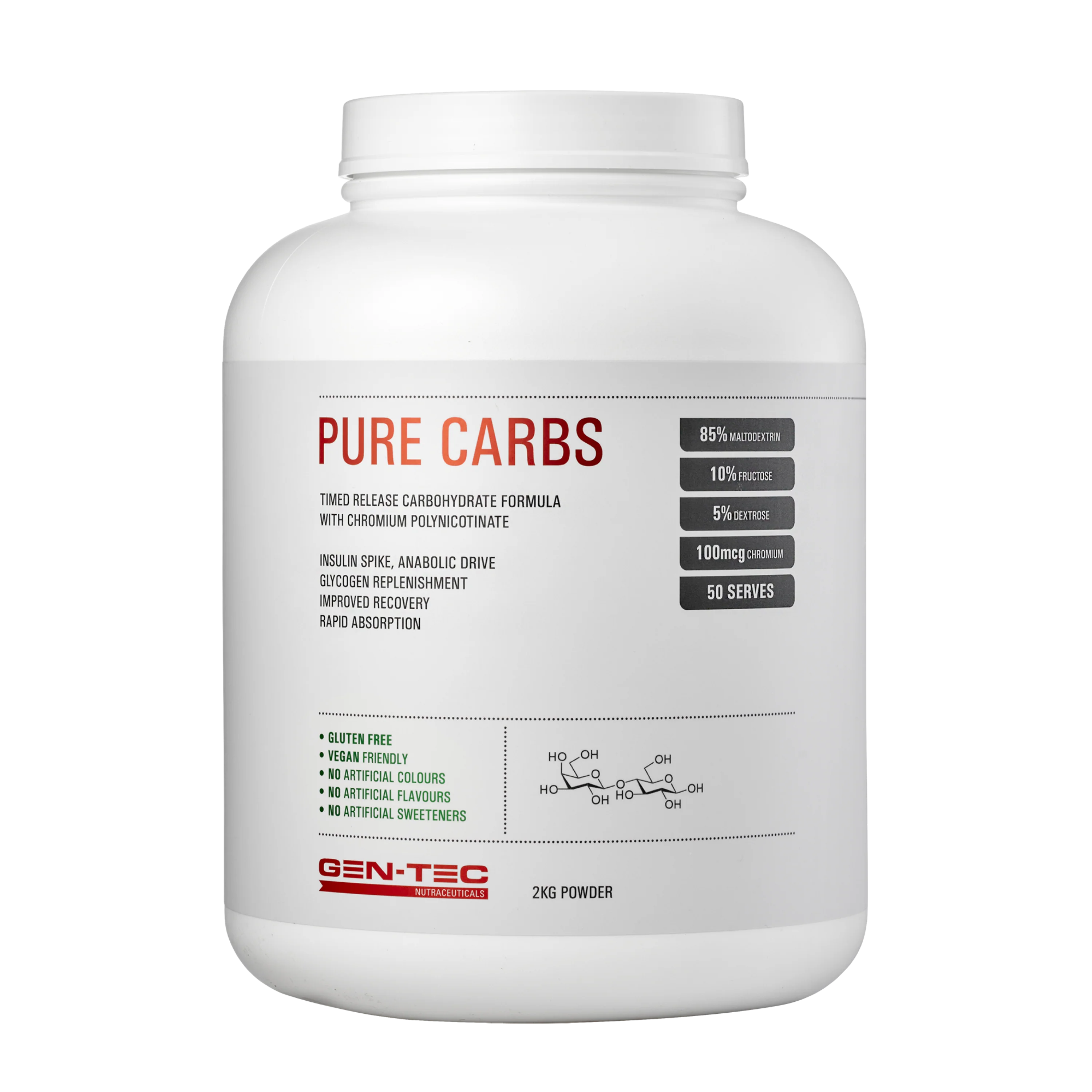 Gen-Tec Nutrition Pure Carbs 800g, 2kg Or 4kg - Image 2